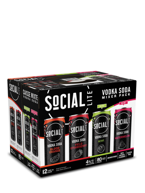 SOCIAL LITE VARIETY PACK 12 CANS