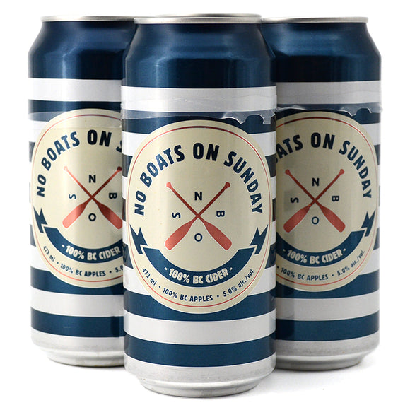NO BOATS ON SUNDAY 100% BC CIDER 4 CANS