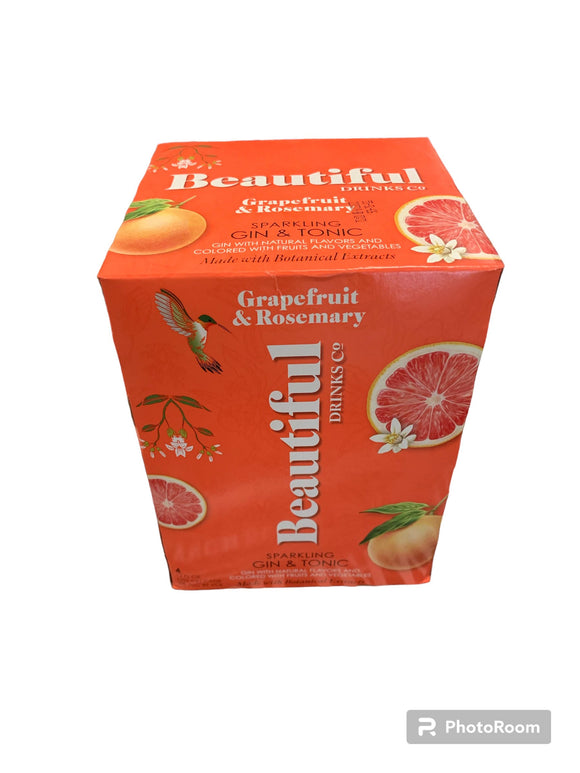 BEAUTIFUL DRINKS GRAPEFRUIT GINGER 4 CANS