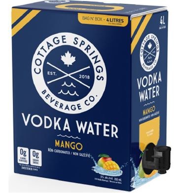 COTTAGE SPRINGS MANGO VODKA WATER 4L
