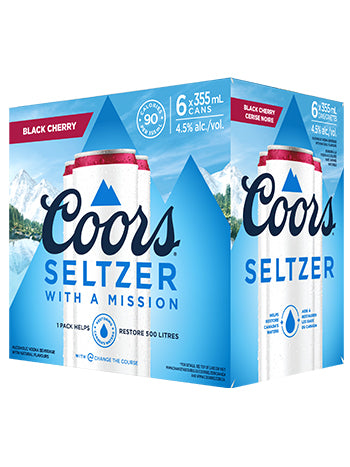 COORS SELTZER BLACK CHERRY 6 CAN