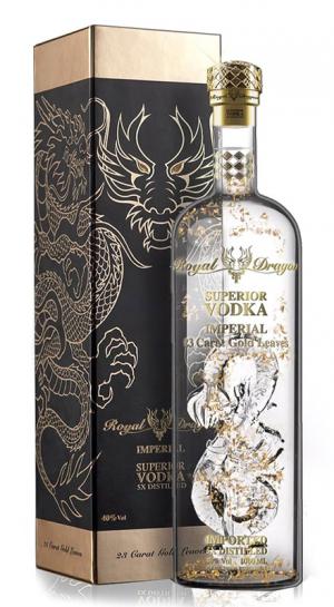 ROYAL DRAGON IMPERIAL VODKA WITH 23 CARAT GOLD LEAVES