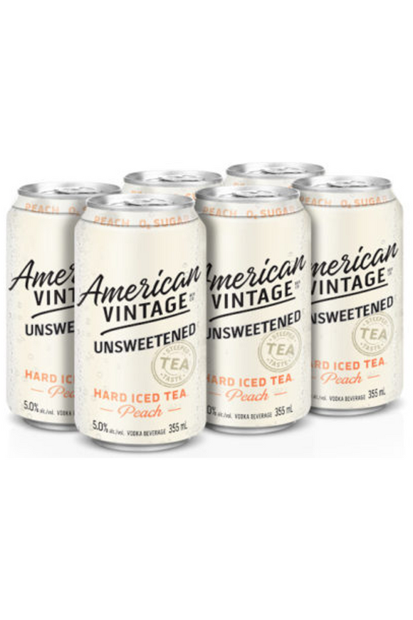 AMERICAN VINTAGE UNSWEETENED PEACH 6 CANS