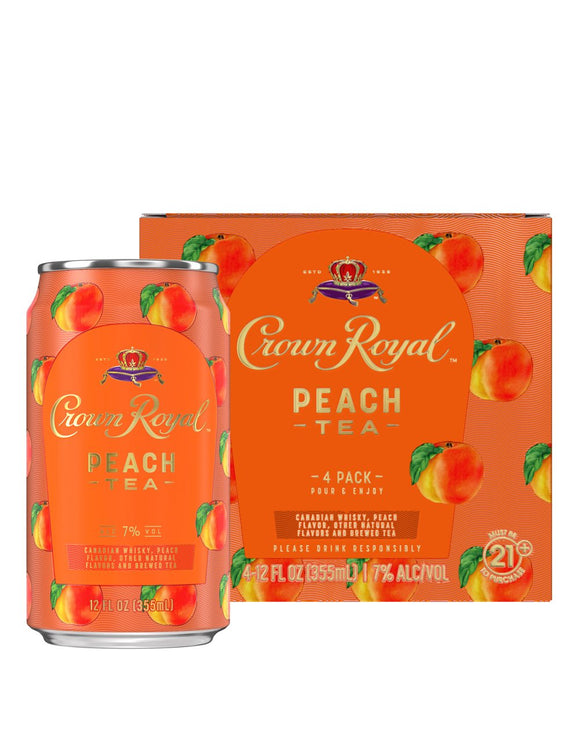 CROWN ROYAL PEACH TEA 6 CANS
