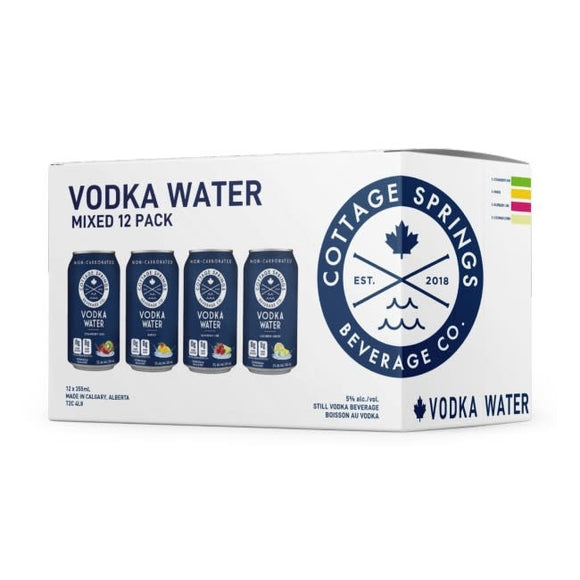 COTTAGE SPRINGS VODKA WATER VARIETY PACK 12 CANS