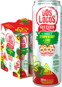 DOS LOCOS STRAWBERRY LIME TEQUILA SELTZER 4 CANS