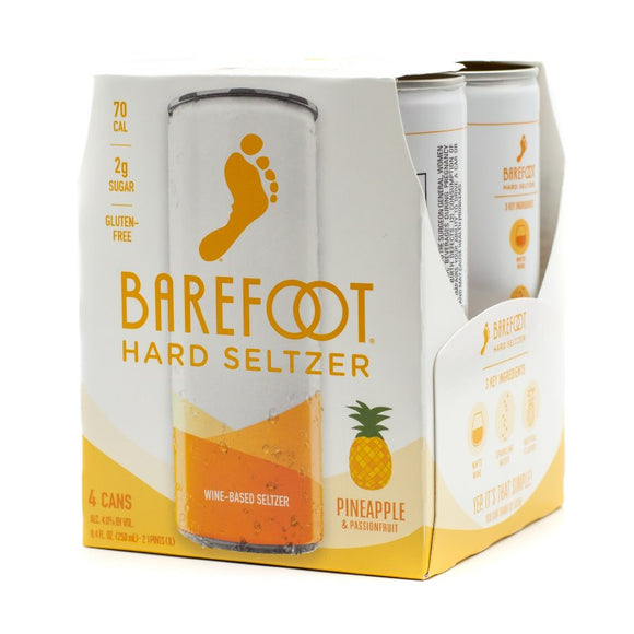 BAREFOOT PINEAPPLE PASSION FRUIT SELTZER 4 CANS