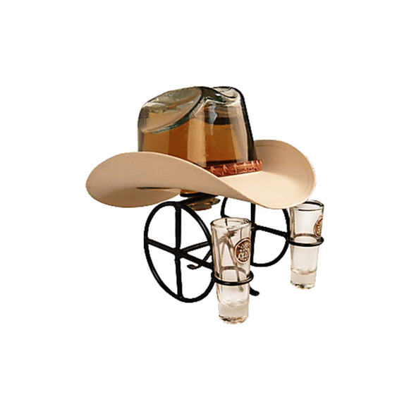 COWBOY HAT TEQUILA WITH STAND 1 L